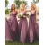 A-Line V-Neck Floor Length Bridesmaid Dresses 3010433