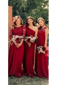 A-Line Long Chiffon Floor Length Bridesmaid Dresses 3010501