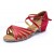 Women's Kids' Dance Shoes Latin/Ballroom Satin Chunky Heel Fuchsia Dance Shoes D601017