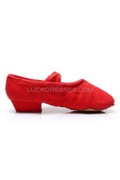 Women's Red Canvas Dance Shoes Ballet/Latin/Yoga/Dance Sneakers Canvas Flat Heel D604004