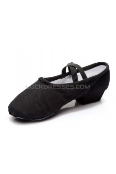 Women's Black Canvas Dance Shoes Ballet/Latin/Yoga/Dance Sneakers Canvas Flat Heel D604006