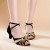 Women's Black Gold Women's Piscine Mouth Shoes Open Toe Modern Ballroom/Latin Dance Shoes D801002