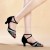 Women's Black Silver Women's Piscine Mouth Shoes Open Toe Modern Ballroom/Latin Dance Shoes D801003