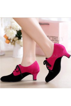 Women's Heels Lace-up Latin Modern Dance Shoes Rose Red Black Wedding Party Shoes D801051