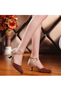Women's Sparkling Glitter Heels With Buckle Latin/Salsa/Ballroom/Outdoor Dance Shoes D801074