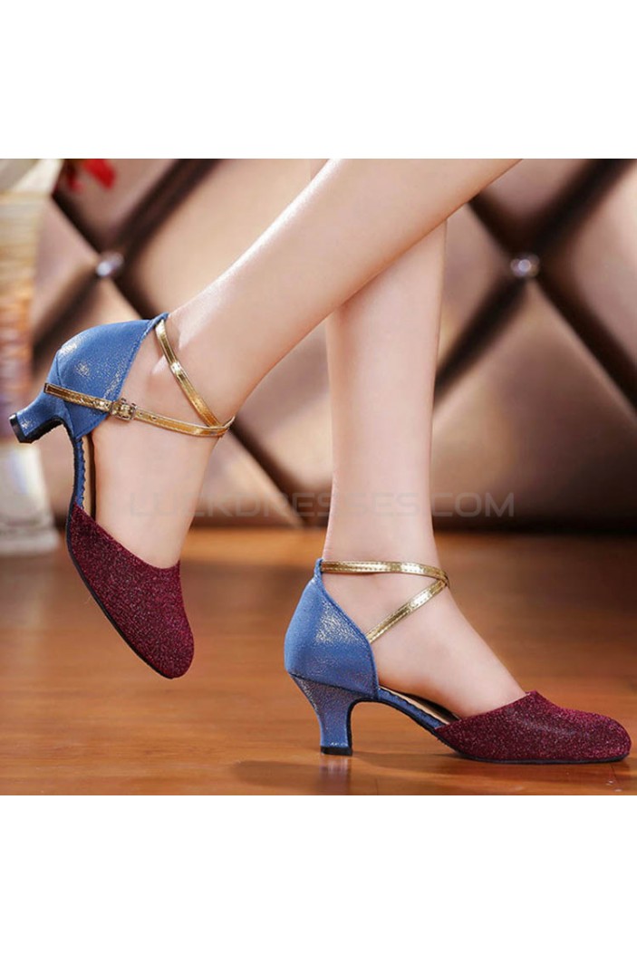 Women's Sparkling Glitter Heels With Buckle Latin/Salsa/Ballroom/Outdoor Dance Shoes D801075
