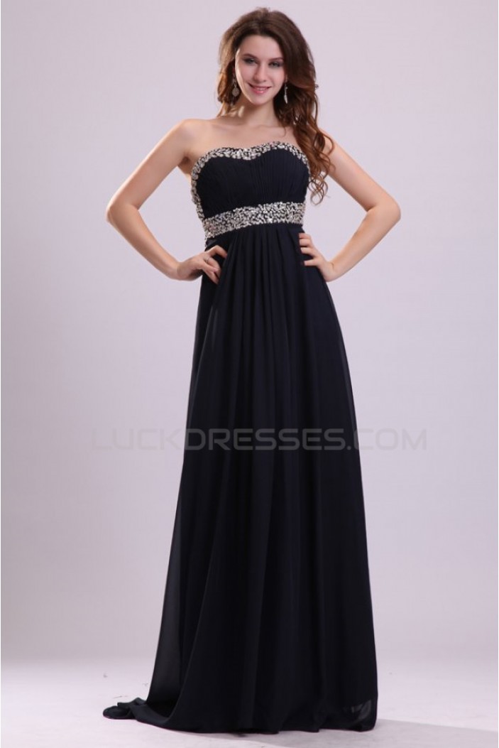 Empire Sweetheart Long Beaded Chiffon Prom Evening Formal Party Dresses/Maternity Evening Dresses ED010011