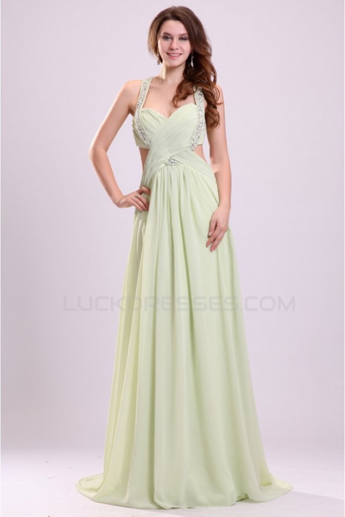 A-Line Beaded Long Chiffon Prom Evening Formal Party Dresses ED010044