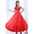 A-Line Spaghetti Strap Beaded Long Red Prom Evening Formal Party Dresses ED010051