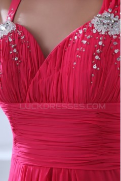 A-Line Long Pink Chiffon Prom Evening Formal Party Dresses ED010060