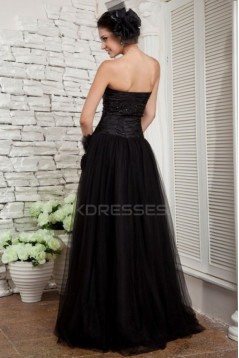 A-Line Sweetheart Long Black Prom Evening Formal Party Dresses ED010069