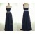 A-Line Sweetheart Long Navy Blue Chiffon Prom Evening Formal Dresses ED011037