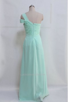 A-Line One-Shoulder Long Chiffon Prom Evening Formal Dresses ED011045