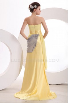 Long Yellow Strapless Prom Evening Formal Party Dresses ED010105