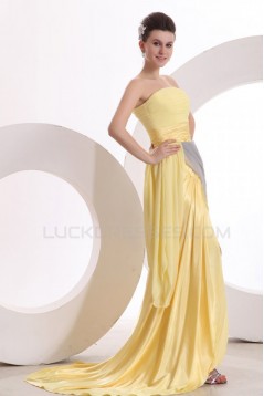 Long Yellow Strapless Prom Evening Formal Party Dresses ED010105