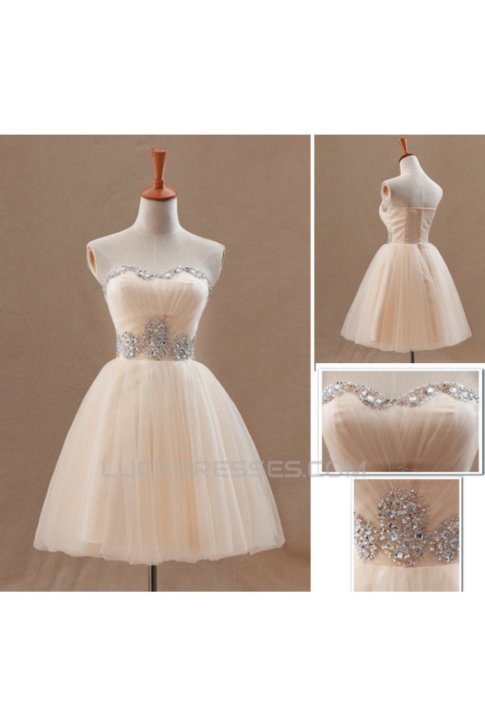 Short/Mini Sweetheart Beaded Tulle Prom Evening Formal Cocktail Dresses ED011064