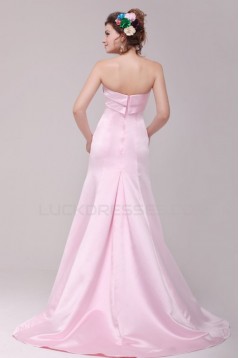 A-Line Strapless Long Pink Prom Evening Formal Party Dresses ED010109