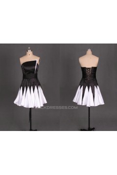 Short Black White Prom Evening Formal Dresses ED011095