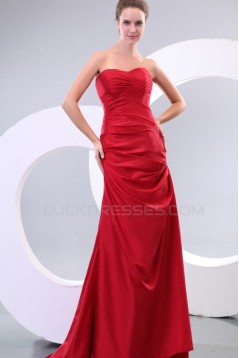 A-Line Sweetheart Long Red Prom Evening Formal Party Dresses ED010116