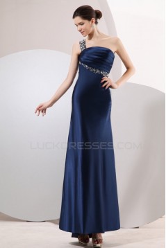 One-Shoulder Beaded Long Blue Prom Evening Formal Party Dresses ED010119