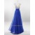 A-Line Beaded Long Blue Chiffon Prom Evening Formal Dresses ED011192