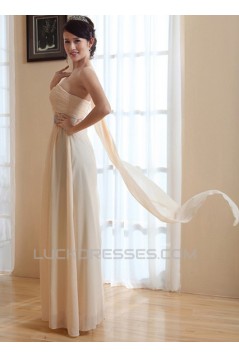 A-Line One-Shoulder Long Chiffon Prom Evening Bridesmaid Dresses ED011209