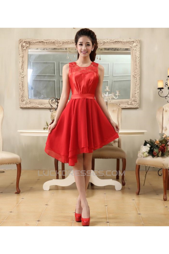A-Line Short Red Prom Evening Formal Bridesmaid Dresses ED011220
