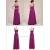 A-Line One-Shoulder Beaded Long Purple Chiffon Prom Evening Formal Dresses ED011246
