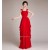 Sheath/Column Straps Sleeveless Long Red Chiffon Prom Evening Formal Dresses ED011257