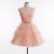 A-Line Sweetheart Beaded Short Pink Tulle Prom Evening Formal Dresses ED011270