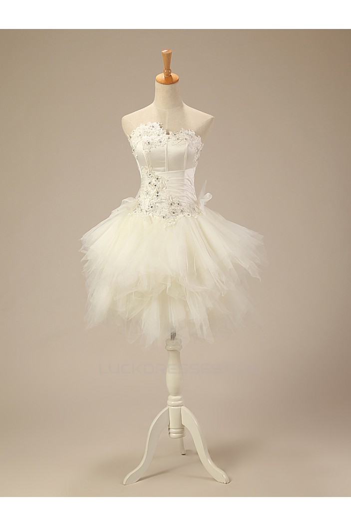 Beaded Short White Tulle Prom Evening Formal Dresses ED011280