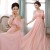 A-Line Beaded Long Pink Chiffon Prom Evening Formal Dresses ED011284