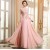 A-Line Beaded Applique Long Pink Chiffon Prom Evening Formal Dresses ED011292