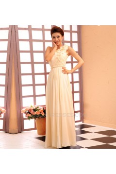 A-Line One-Shoulder Long Chiffon Prom Evening Formal Dresses ED011374