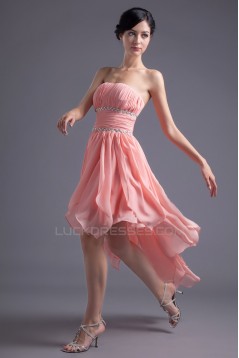 High Low Strapless Short Beaded Prom Evening Bridesmaid Dresses ED011388
