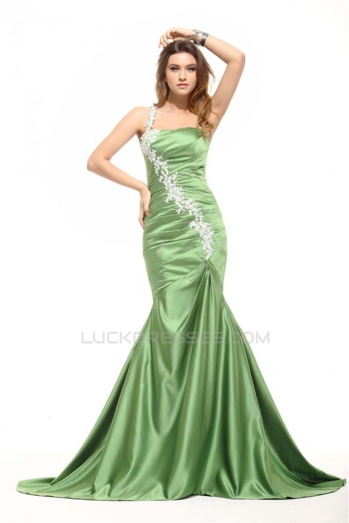 Trumpet/Mermaid One-Shoulder Long Prom Evening Formal Dresses ED011397