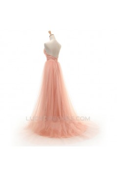 A-Line Sweetheart Long Tulle Prom Evening Formal Dresses ED011414