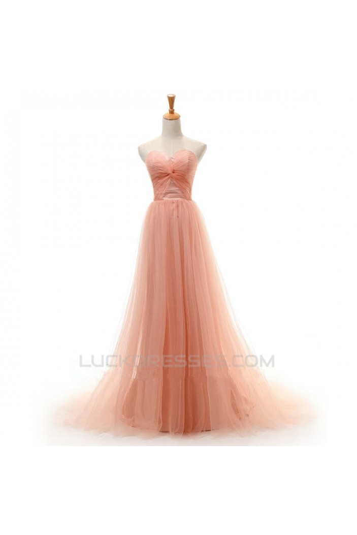 A-Line Sweetheart Long Tulle Prom Evening Formal Dresses ED011414
