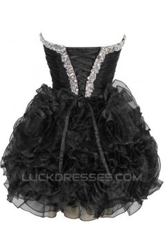Short/Mini Sweetheart Beaded Black Prom Evening Cocktail Dresses ED011438