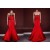 Trumpet/Mermaid Beaded Long Red Prom Evening Formal Dresses ED011452