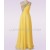 A-Line One-Shoulder Long Yellow Chiffon Prom Evening Formal Dresses ED011481
