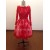 A-Line Long Sleeve Short Red Lace Prom Evening Formal Dresses ED011485