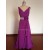 A-Line V-Neck Beaded Long Purple Chiffon Prom Evening Formal Dresses ED011496