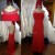A-Line Beaded Long Red Chiffon Prom Evening Formal Dresses ED011501