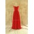 A-Line Beaded Cap-Sleeve Long Red Chiffon Prom Evening Formal Dresses ED011509