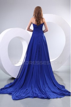 A-Line Halter Long Blue Chiffon Prom Evening Formal Party Dresses ED010159