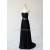 A-Line Beaded Black Long Chiffon Prom Evening Formal Dresses ED011597