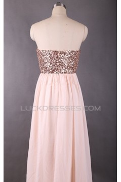 A-Line Sequin and Chiffon Long Prom Evening Formal Dresses ED011614
