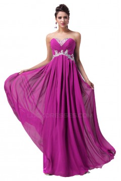 A-Line Sweetheart Beaded Long Chiffon Prom Evening Formal Dresses ED011626