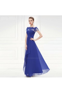 A-Line Off-the-Shoulder Beaded Applique and Chiffon Long Prom Evening Formal Dresses ED011679